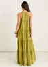 Gini London Khaki Tiered Halter Maxi Trapeze Dress - 12 Image 2