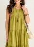 Gini London Khaki Tiered Halter Maxi Trapeze Dress - 12 Image 3