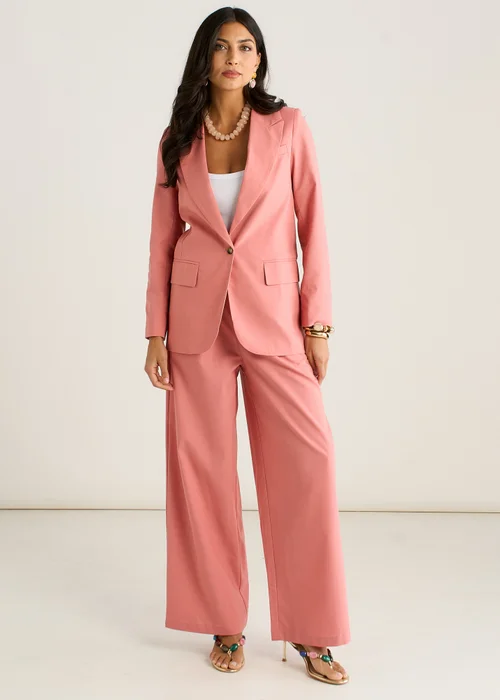 Gini London Coral Edge To Edge Linen Jacket - 10 Image 1