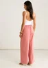 Gini London Coral Linen Mix Wide Leg Trouser - 8 Image 2