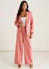 Gini London Coral Linen Mix Wide Leg Trouser - 8 Image 1