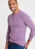 Cotton Traders Dark Grape Long Sleeve Grandad Base Layer Top - XS Image 1