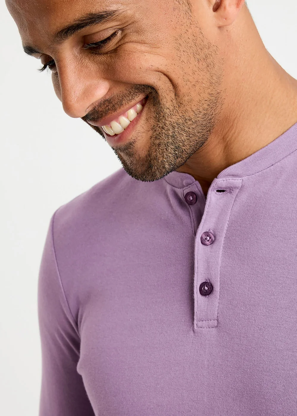 Cotton Traders Dark Grape Long Sleeve Grandad Base Layer Top - XS Image 4