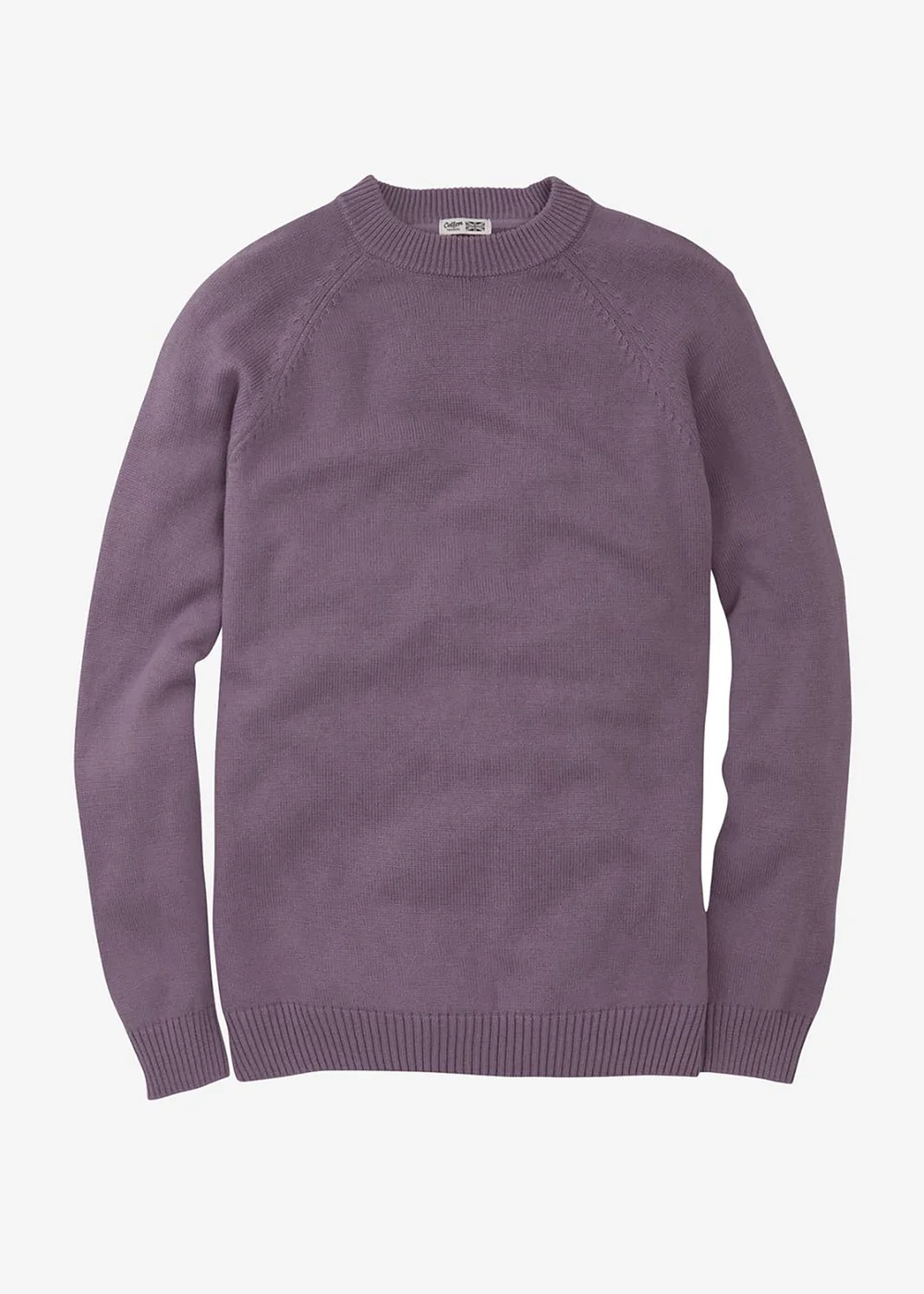 Cotton Traders Dark Grape Cotton Crew Neck Jumper - L Image 3