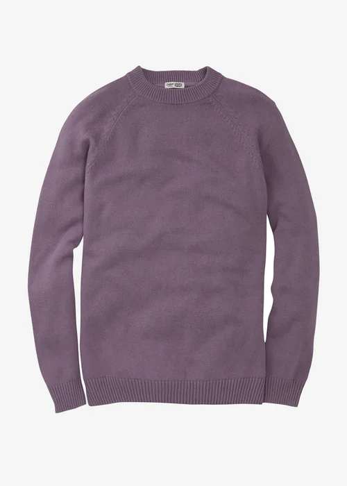 Cotton Traders Dark Grape Cotton Crew Neck Jumper - L Image 3