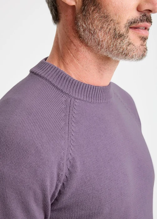 Cotton Traders Dark Grape Cotton Crew Neck Jumper - L Image 4