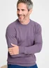 Cotton Traders Dark Grape Cotton Crew Neck Jumper - L Image 1