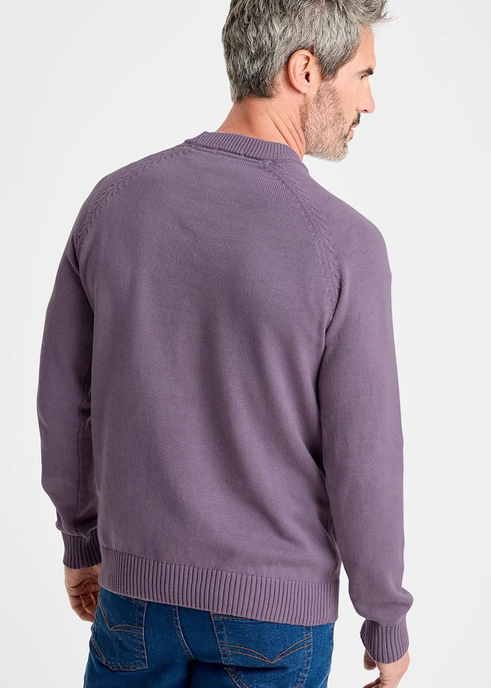 Cotton Traders Dark Grape Cotton Crew Neck Jumper - L Image 2
