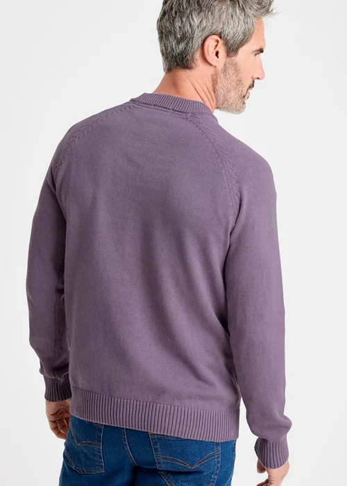 Cotton Traders Dark Grape Cotton Crew Neck Jumper - L Image 2