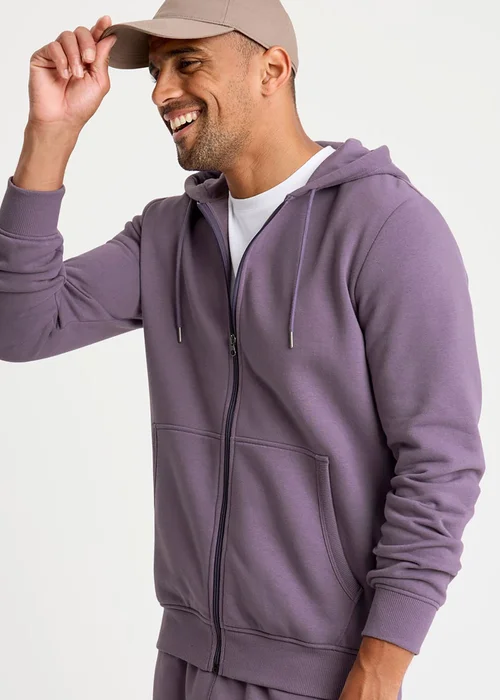 Cotton Traders Dark Grape Hooded Zip Through Sweat Top - 3XL Image 4