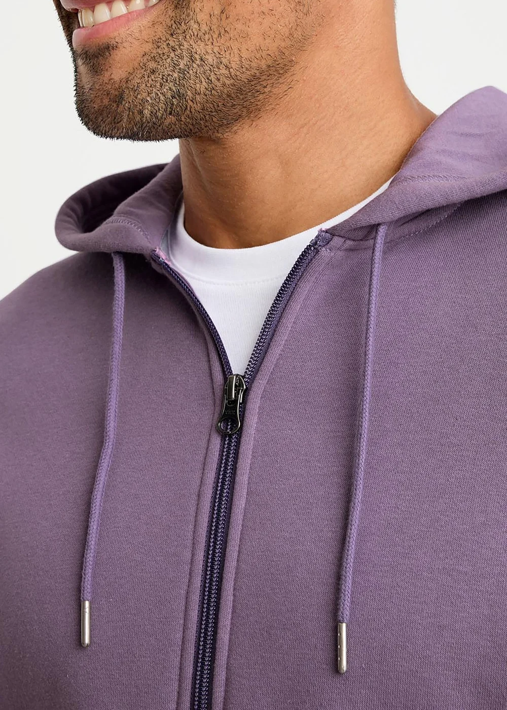 Cotton Traders Dark Grape Hooded Zip Through Sweat Top - 3XL Image 3