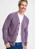 Cotton Traders Dark Grape Cotton Button Through Cardigan - M Image 1