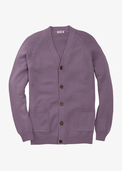 Cotton Traders Dark Grape Cotton Button Through Cardigan - M Image 4