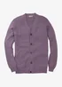 Cotton Traders Dark Grape Cotton Button Through Cardigan - M Image 4