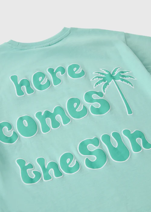 Girls Teal Here Comes The Sun T-Shirt (7-15yrs) - 7 Yrs Image 2