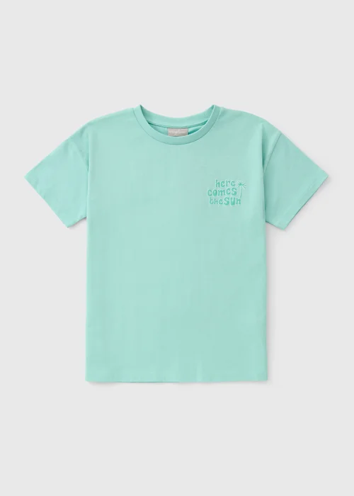 Girls Teal Here Comes The Sun T-Shirt (7-15yrs) - 7 Yrs Image 1