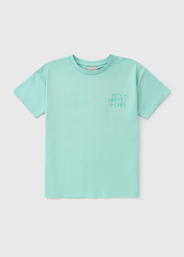 Girls Teal Here Comes The Sun T-Shirt (7-15yrs)