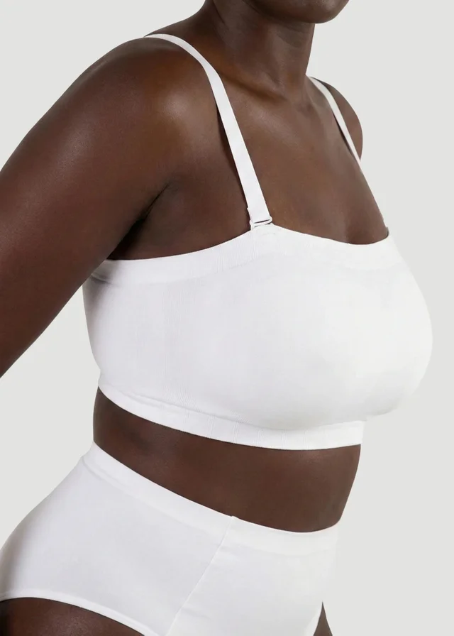 Conturve White Convertible Strapless Bandeau Bra