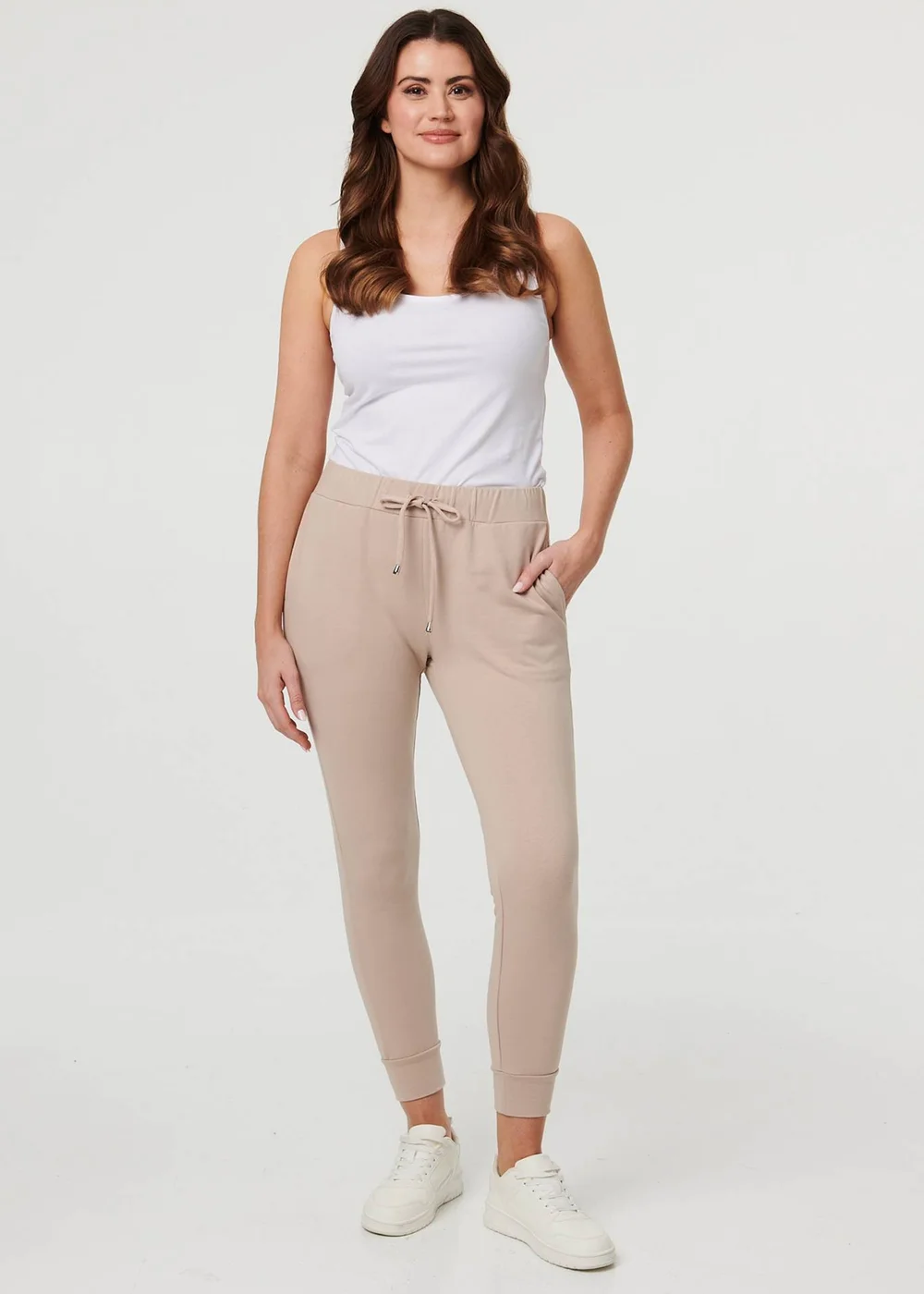 Izabel London Stone Adjustable Drawstring Waist Slim Joggers - 12 Image 4