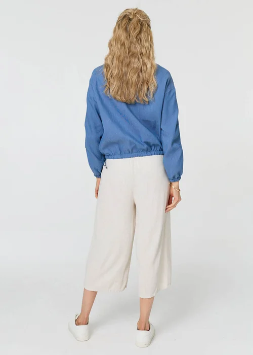 Izabel London Blue Relaxed Drawstring High Neck Jacket - 10 Image 2