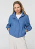 Izabel London Blue Relaxed Drawstring High Neck Jacket - 10 Image 1