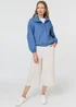 Izabel London Blue Relaxed Drawstring High Neck Jacket - 10 Image 4