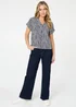 Izabel London Navy Striped Cap Sleeve Relaxed Blouse - 12 Image 4