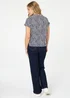 Izabel London Navy Striped Cap Sleeve Relaxed Blouse - 12 Image 2