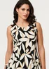 Izabel London Black Leaf Print Sleeveless Peplum Top - 16 Image 3
