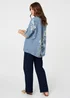 Izabel London Blue Floral Relaxed Turn-Up Sleeve Blouse - 10 Image 2