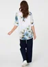Izabel London Blue Floral Relaxed Turn-Up Sleeve Blouse - 12 Image 2