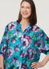 Izabel London Blue Floral Button 3/4 Sleeve Relaxed Blouse - 16 Image 3