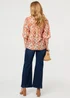 Izabel London Orange Lace Trim Long Balloon Sleeve Shirt - 16 Image 2