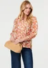 Izabel London Orange Lace Trim Long Balloon Sleeve Shirt - 16 Image 1