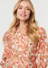 Izabel London Orange Lace Trim Long Balloon Sleeve Shirt - 16 Image 3