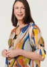 Izabel London Yellow Abstract Long Sleeve Longline Shirt - 14 Image 3