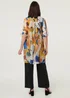 Izabel London Yellow Abstract Long Sleeve Longline Shirt - 14 Image 2