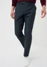 Navy Check Tailored Trousers - 26/L29 Image 1