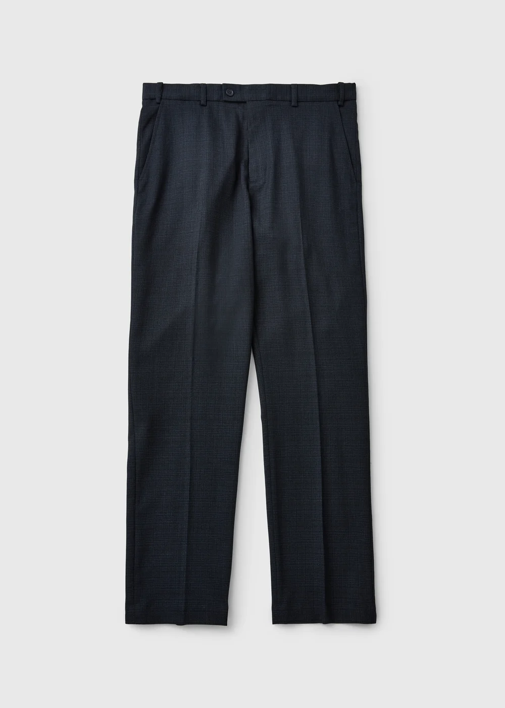 Taylor & Wright Navy Check Slim Fit Active Waist Trousers - 26/L29 Image 5
