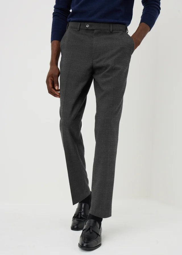 Taylor & Wright Grey Active Waist Check Slim Fit Trosuers