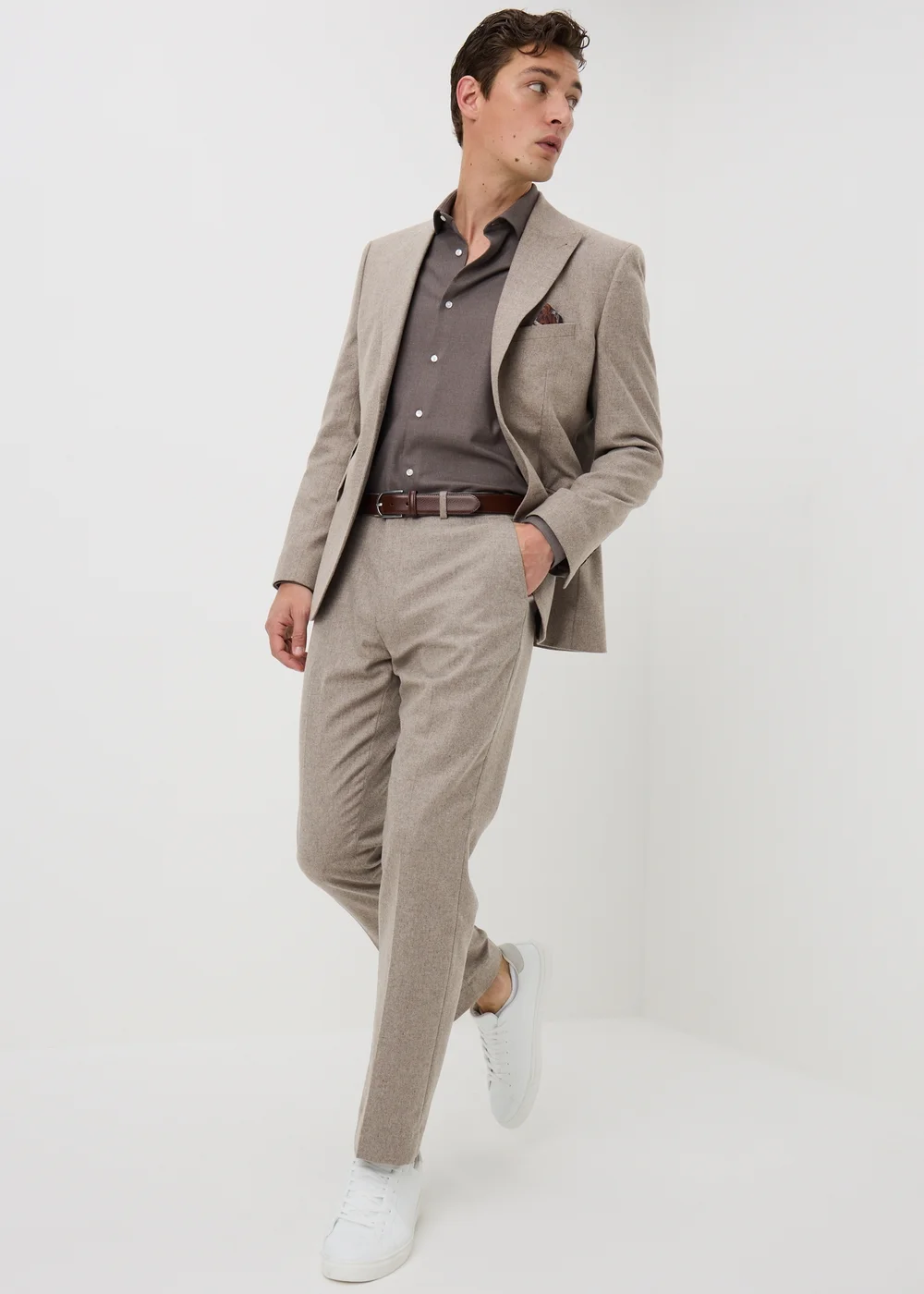 Taylor & Wright Regent Italian Stone Tailored Fit Suit Trousers - 32 Waist 29 Leg Image 4
