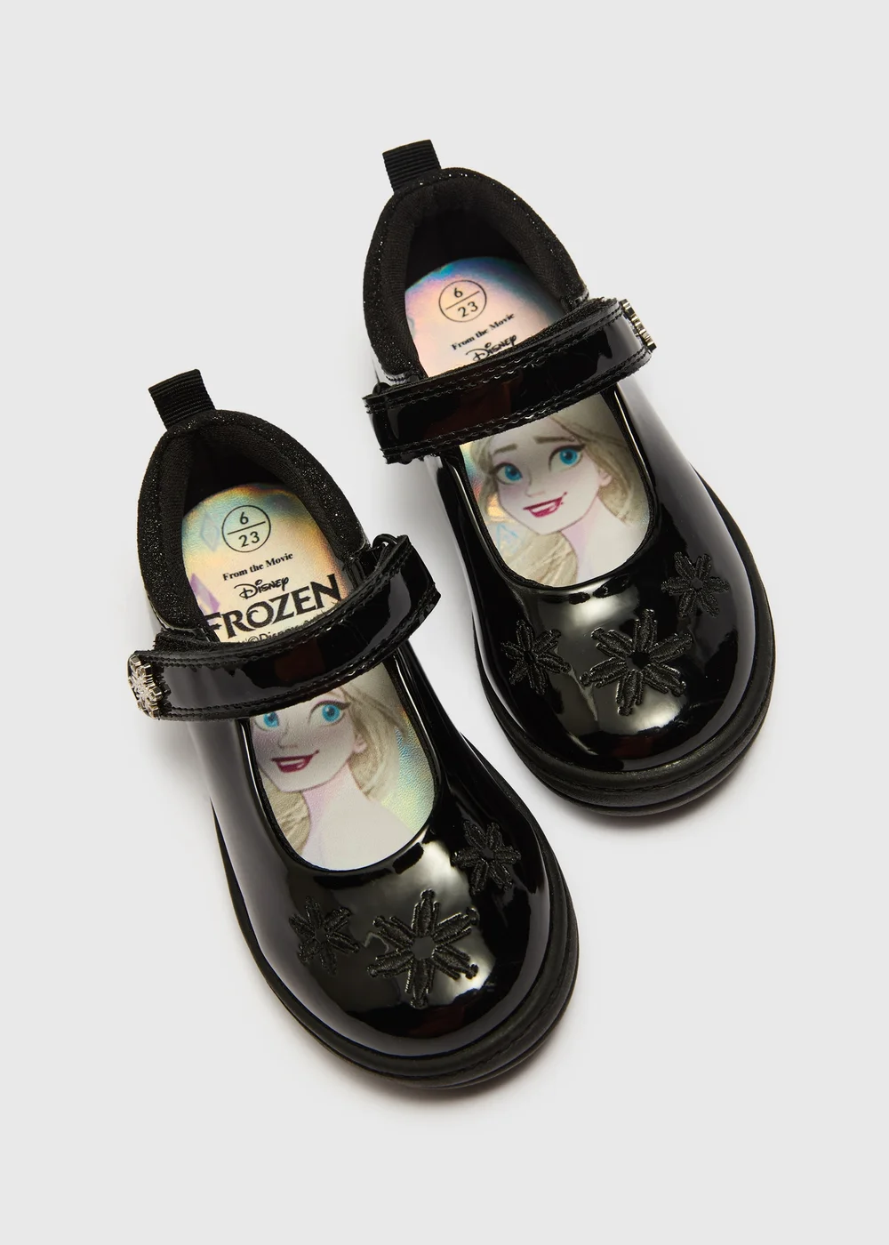 Disney Frozen Elsa Girls Black School Shoes (Younger 6-12) - 6 Infants Image 2