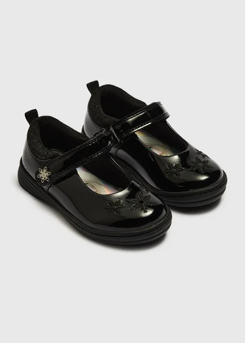 Disney Frozen Elsa Girls Black School Shoes (Younger 6-12) - 6 Infants Image 1