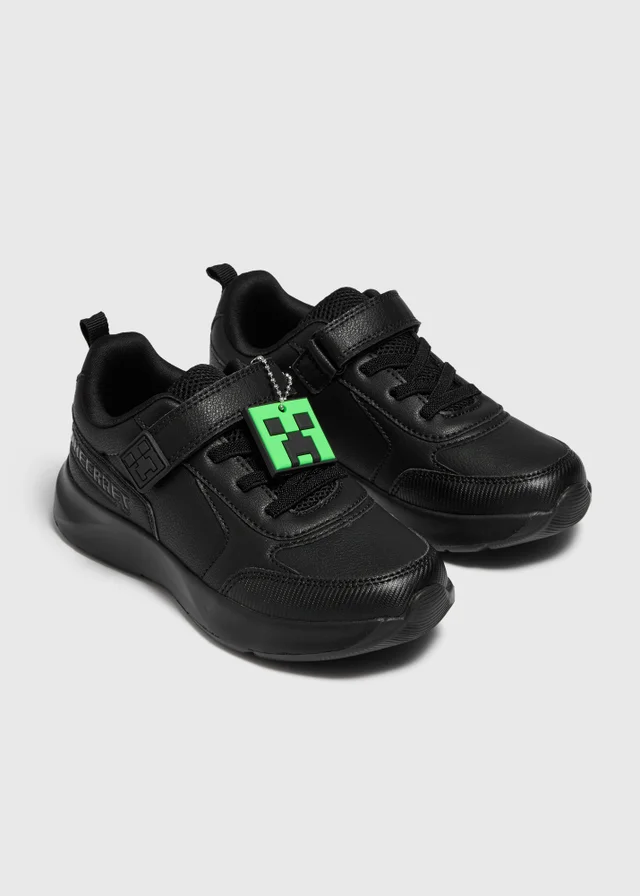 Minecraft Boys Black School Shoes (Younger 8-Older 2)