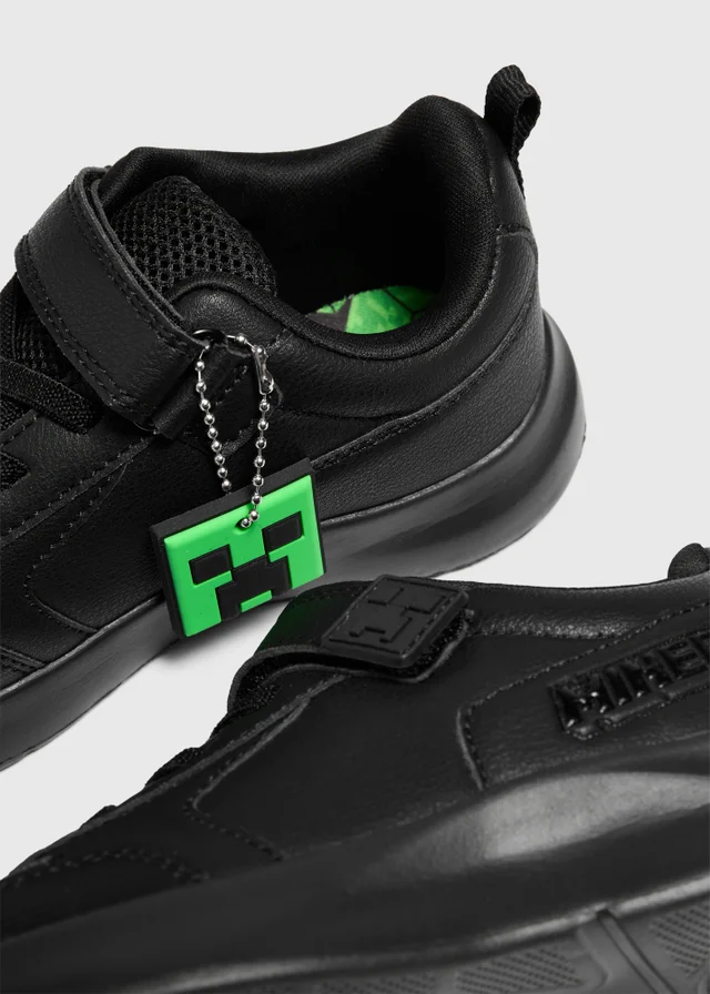 Minecraft Boys Black School Shoes (Younger 8-Older 2)