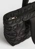 Girls Black Bow Quilted Tote Bag - One Size Image 2