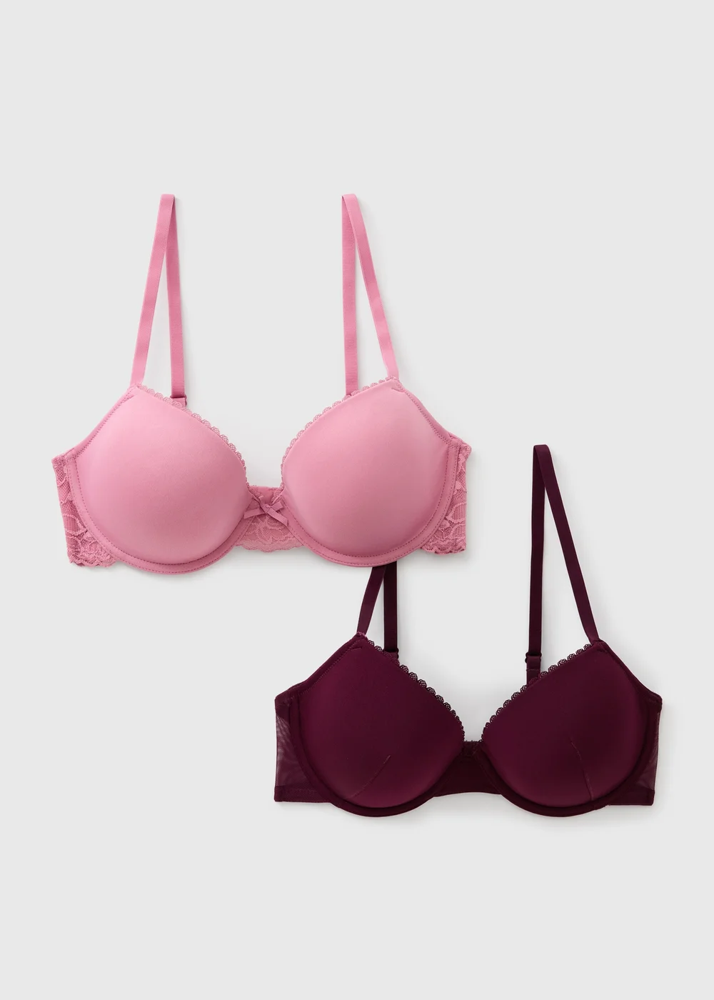 2 Pack Pink T-Shirt Bras - 32A Image 2