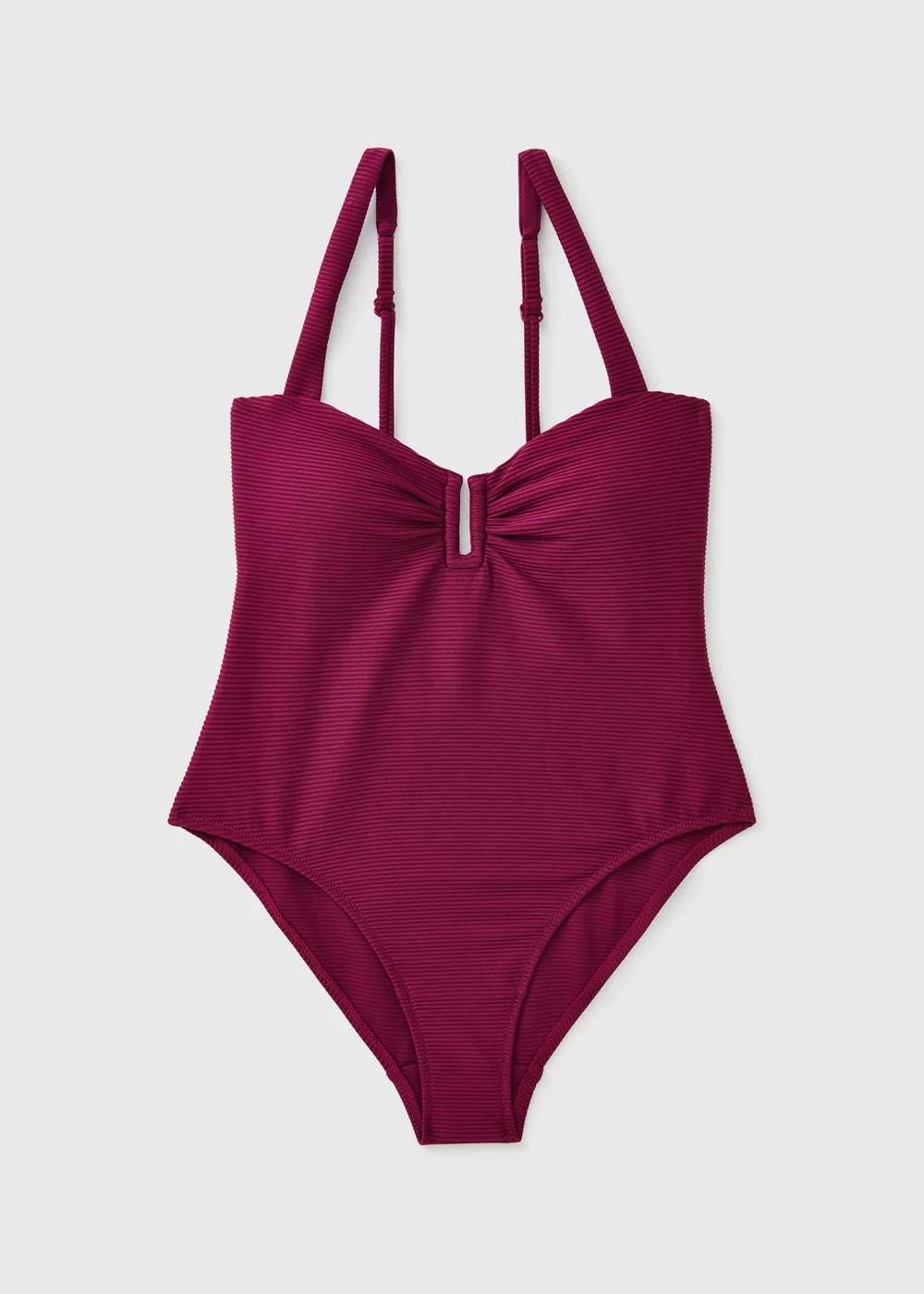 Wine Textured Swimsuit - 8 Image 1