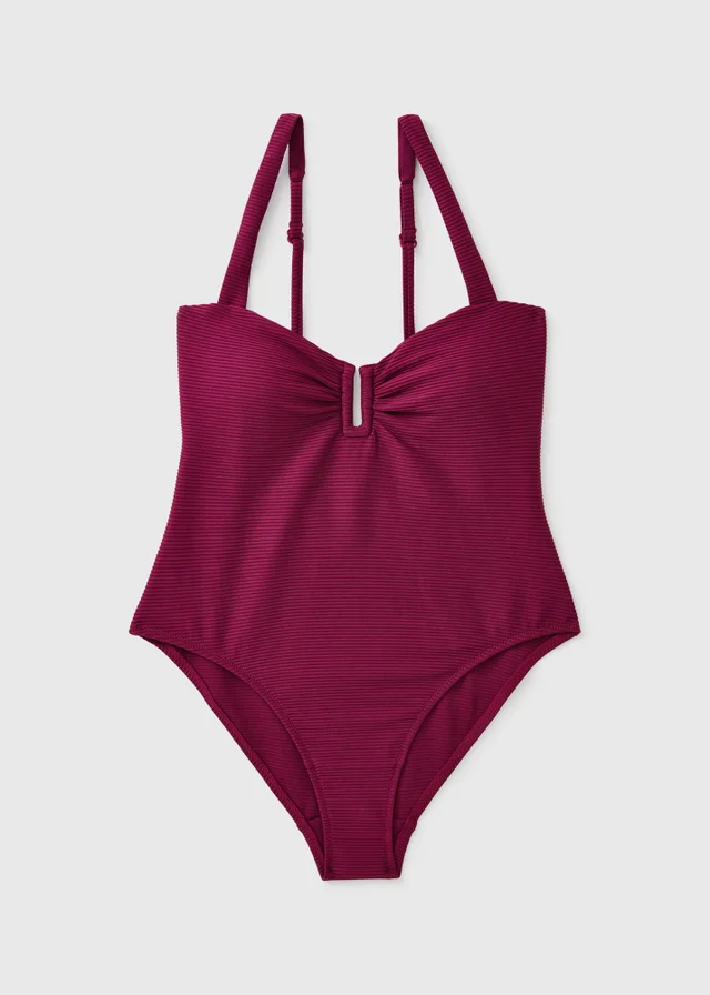 Wine Textured Swimsuit