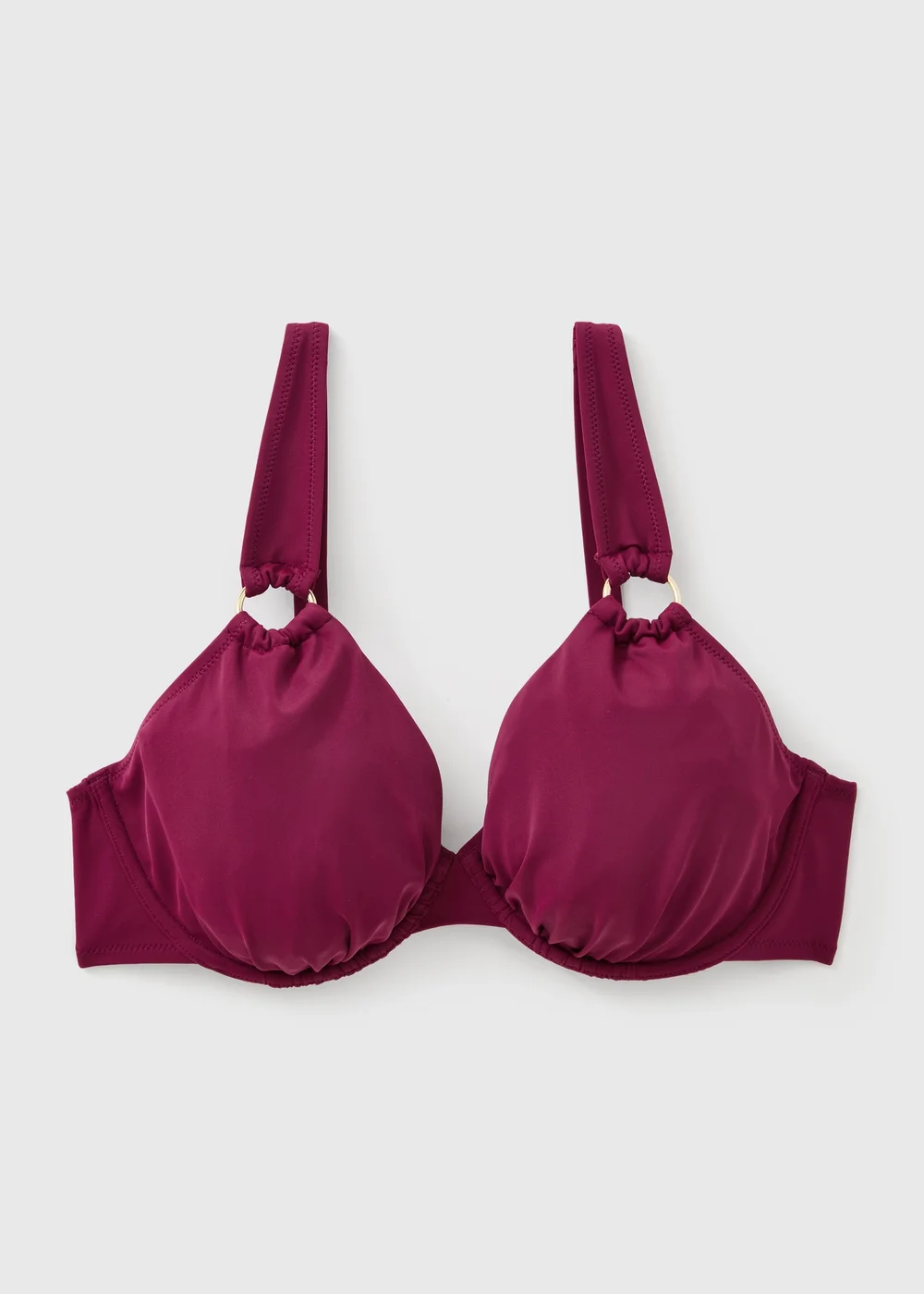 DD+ Wine Gold Trim Underwired Bikini Top - 40E Image 1